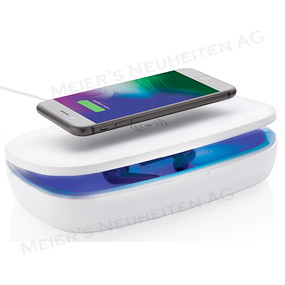 Werbeartikel UV-C Sterilisations-Box mit 5W Wireless Charger 