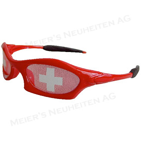 Werbeartikel Sportbrille mit Schweizer-Flagge